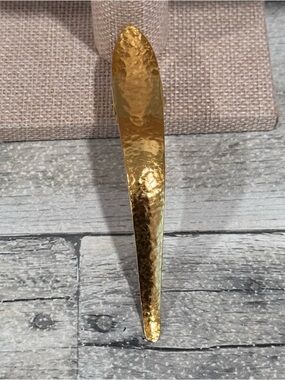 FICCARE Maximas Ice Hammered Hair Clip in Gold Hammered - Sz - Medium